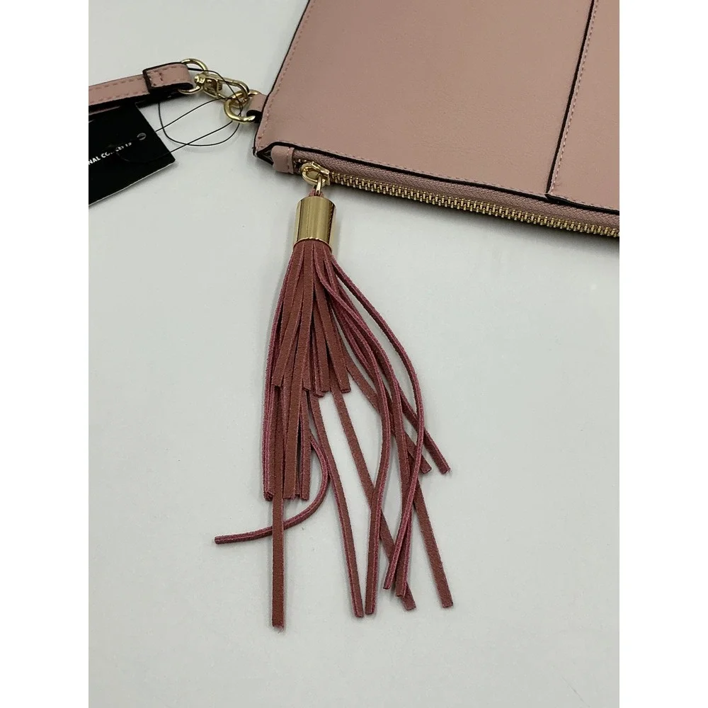 INC‎ International Concepts Wristlet Clutch OS Millennial Pink Tassel 100022242